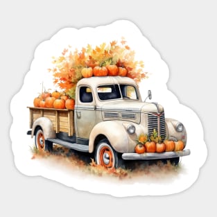 Truck of pumpkins Sticker
